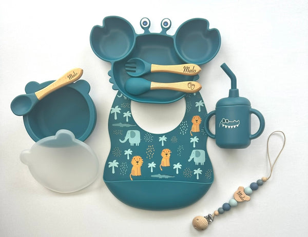 Set repas assiette et couverts pour enfant personnalisé