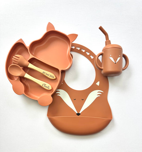 Set repas assiette et couverts pour enfant personnalisé