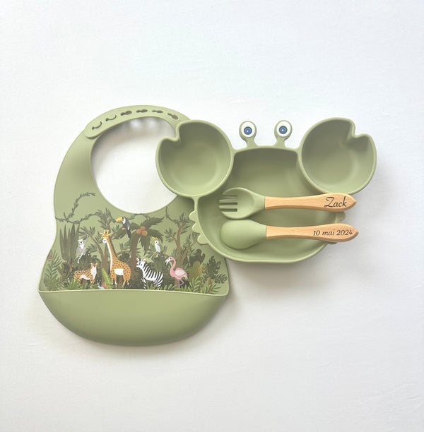 Set repas assiette et bavoir