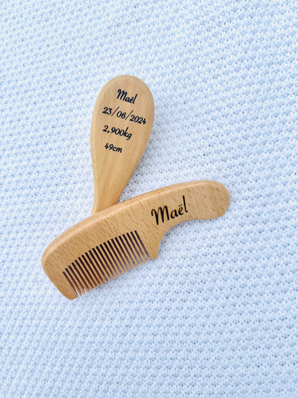 Brosse et peigne bébé personnalisé