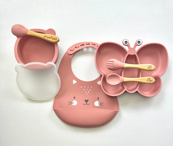 Set repas assiette et couverts pour enfant personnalisé