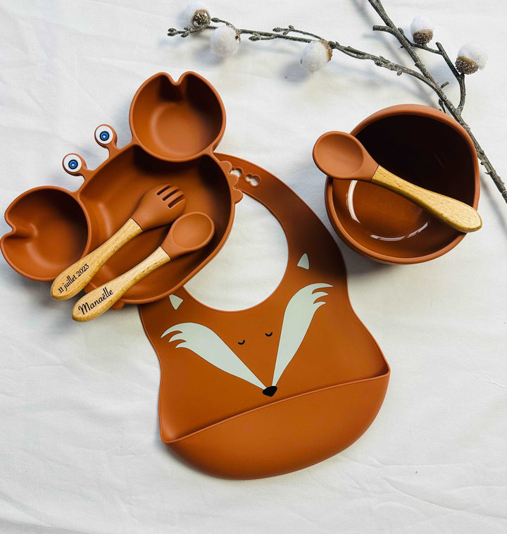 Set repas assiette et couverts pour enfant personnalisé