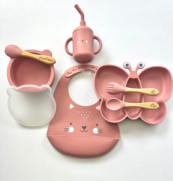Set repas assiette et couverts pour enfant personnalisé