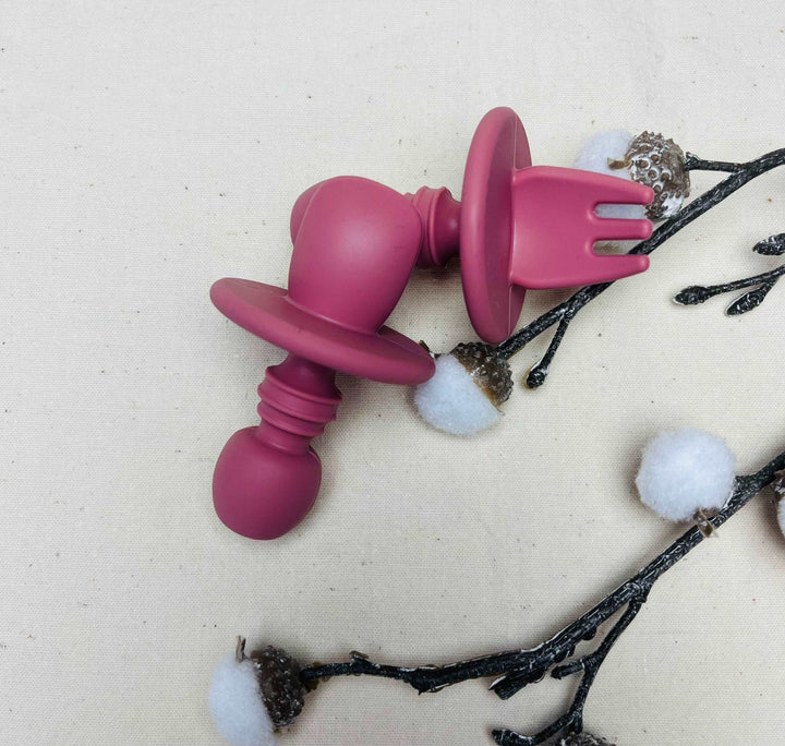 Couvert pour bébé d’apprentissage à collerette en silicone